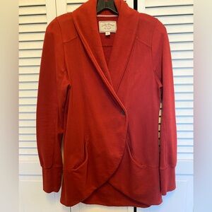 Lucky Brand Long Sleeve Wrap Sweatshirt/Jacket with Notched Collar